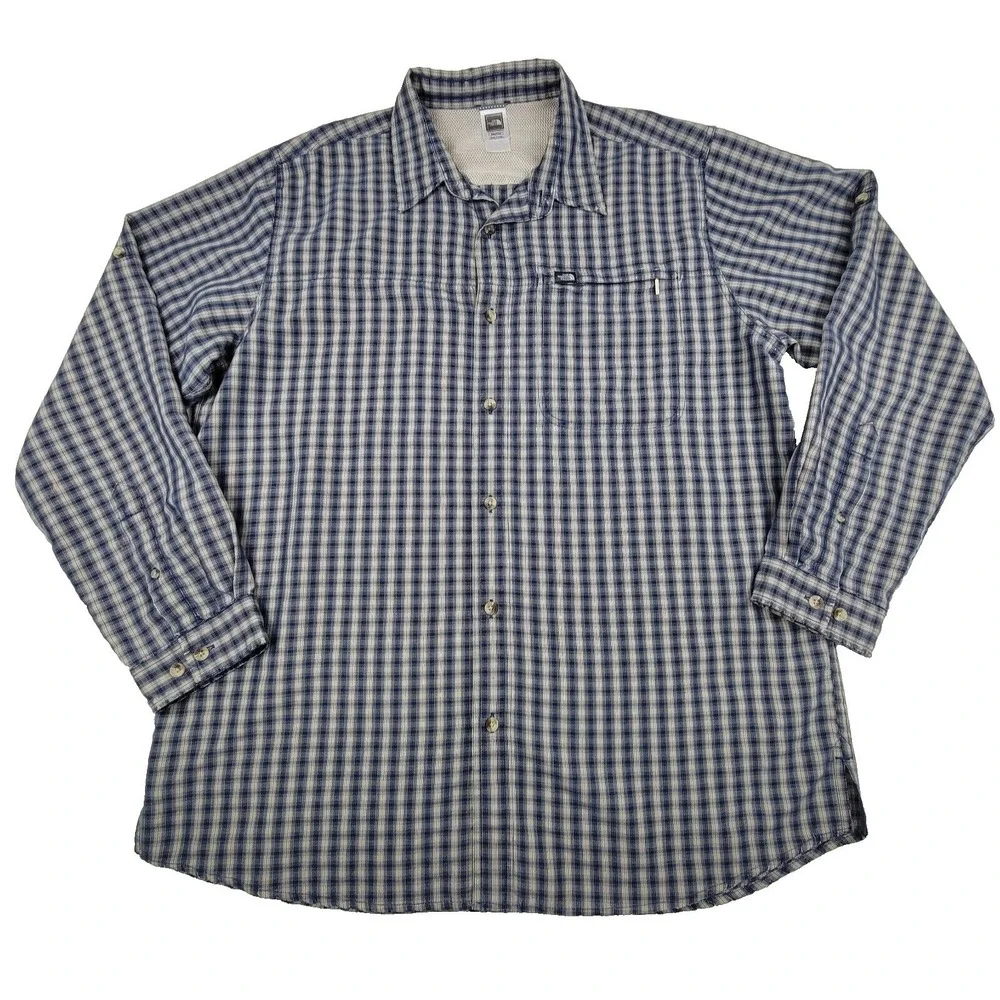 The‎ North Face Button Up Hiking Shirt Mens XXL 2XL Worn Distressed Stained